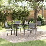 vidaXL Ensemble de salle à manger pour jardin 5 Pièces Gris Poly rotin