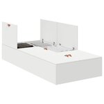 vidaXL Cadre de lit avec rangement Blanc 90 x 190 cm Bois d'ingénierie