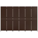 vidaXL Cloison de séparation 6 panneaux marron résine tressée