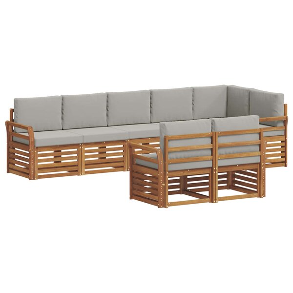 vidaXL Ensembles de canapés avec coussin 8 Pièces Gris Naturel et Clair