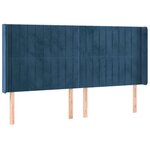 vidaXL Sommier à lattes de lit matelas et LED Bleu foncé 200x200 cm