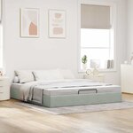 VidaXL Cadre de lit ottoman sans matelas gris clair 180x200 cm velours