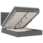 VidaXL Cadre de lit ottoman avec matelas gris foncé 140x200 cm tissu