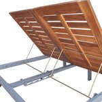 Vidaxl chaise longue 2 places avec coussin acacia solide et acier
