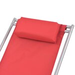 vidaXL Chaises inclinables de terrasse lot de 2 Acier Rouge