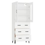 vidaXL Buffet haut Blanc 69 5x34x180 cm Bois d'ingénierie