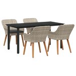 vidaXL Ensemble de salle à manger pour jardin 5 Pièces Gris clair