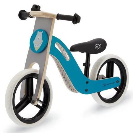 Kinderkraft Vélo Draisienne en bois UNIQ - 12 pouces - a partir de 2 ans - Couleur Menthe