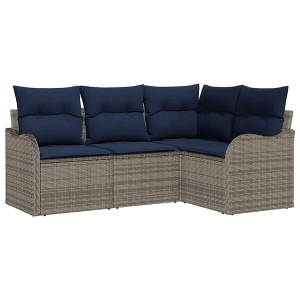 vidaXL Ensemble de canapé de jardin Gris polyrotin