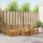 vidaXL Ensemble de canapé d'angle 7 Pièces Naturel Bois d'Acacia Massif
