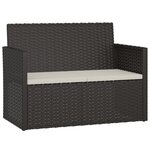 vidaXL Mobilier d'extérieur 4 Pièces avec coussins Résine tressée Noir