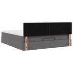 vidaXL Lit ottoman avec matelas & LED Gris 160x200cm similicuir