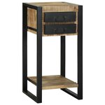 vidaXL Table d'appoint avec tiroir Marron Bois de manguier brut massif