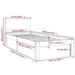 vidaXL Cadre de lit sans matelas blanc 75x190 cm