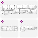 vidaXL Ensemble de canapés d'extérieur 4 pc Blanc et crème Polyester