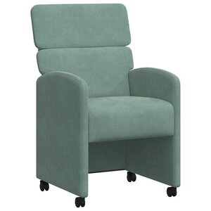 vidaXL Chaises de Salle à Manger avec Roues 2 pc Velours Vert marin