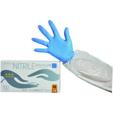 Lot de 150 gants en Nitrile - Taille M - sans latex, sans poudre, pour mécanicien, automobile, nettoyage ou tatouage