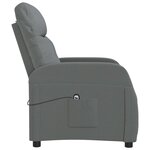 Vidaxl fauteuil inclinable électrique gris foncé tissu