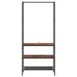 vidaXL Portant à vêtements avec étagères Chêne fumé 77 x 30 x 171 cm