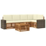 vidaXL Ensemble de canapé d'angle avec coussin 6 Pièces Naturel et Crème