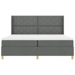 vidaXL Lit à ressorts avec matelas gris foncé 200 x 200 cm  tissu.