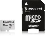Transcend micro sdhc 16go class 10 + adapt ts16gusd300s-a