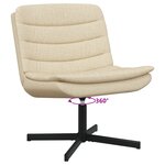 vidaXL Chaise pivotante Crème Tissu polyester  base en métal Moyenne
