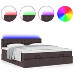 VidaXL Cadre de lit ottoman avec matelas marron foncé 160x200 cm tissu