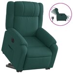 vidaXL Fauteuil inclinable électrique vert foncé tissu