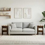 vidaXL Meuble d'appoint 2 Pièces Chêne Fumé Ø40 x 50 cm Bois d’ingénierie