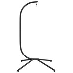 vidaXL Support de chaise suspendue en forme d'œuf sans panier noir acier