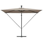 vidaXL Parasol banane à mât déporté Taupe 294 x 200 x 254 cm