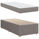 vidaXL Cadre de lit avec matelas Taupe 90 x 190 cm tissu