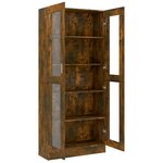 vidaXL Armoire à vitrine Chêne fumé 82 5x30 5x185 cm Bois ingénierie