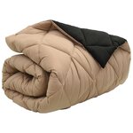 vidaXL Duvet d'hiver Noir et Taupe 220 x 155 cm Microfibre