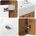 vidaXL Meuble de salle de bain avec robinet Bois ancien