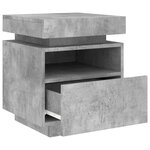 vidaXL Armoire de chevet avec lumières LED gris béton 40x39x48 5 cm