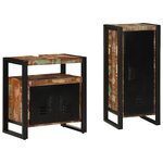 vidaXL Ensemble de mobilier de salle de bain avec étagère avec stockage avec porte 2 Pièces