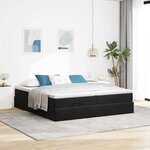 VidaXL Cadre de lit ottoman avec matelas noir 160x200 cm velours