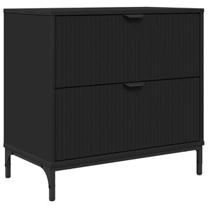 vidaXL Table de chevet Noir 63 5 x 36 x 61 cm Bois d'ingénierie