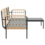 vidaXL Salon de jardin 3 Pièces avec coussins gris foncé résine tressée
