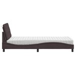 vidaXL Lit avec matelas marron foncé 90x190 cm tissu