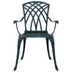 Chaises de jardin vidaXL 2 Pièces Vert en aluminium moulé