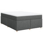 vidaXL Sommier à lattes de lit avec matelas Gris foncé 160x200cm Tissu