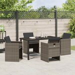 vidaXL Ensemble de salle à manger pour jardin 5 Pièces Gris Poly rotin