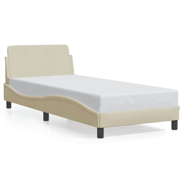 vidaXL Cadre de lit avec tête de lit Dover crème 80x200cm tissu