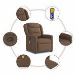vidaXL Fauteuil de massage inclinable Marron Tissu