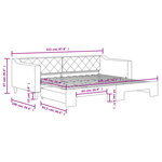 vidaXL Lit de jour avec gigogne sans matelas gris foncé 90x200 cm