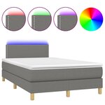 vidaXL Sommier à lattes de lit matelas LED gris foncé 120x190 cm tissu