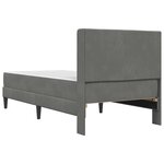vidaXL Cadre de lit avec matelas Gris foncé 90 x 200 cm Velours